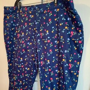 Blue Flowered Capris 24W